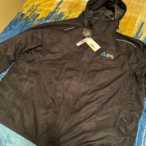 Mens Weatherproof Black Raincoat Hooded Jacket